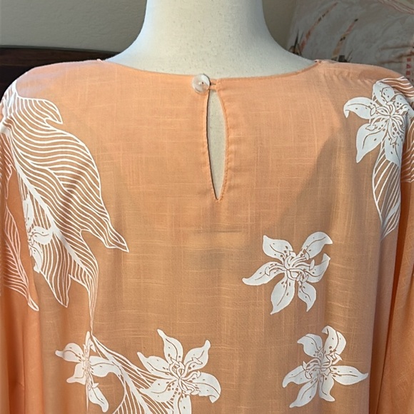 Hans Jütte Hawaiian Dress Floral Orange white Kaftan Womens One Size fits most - Picture 8 of 14